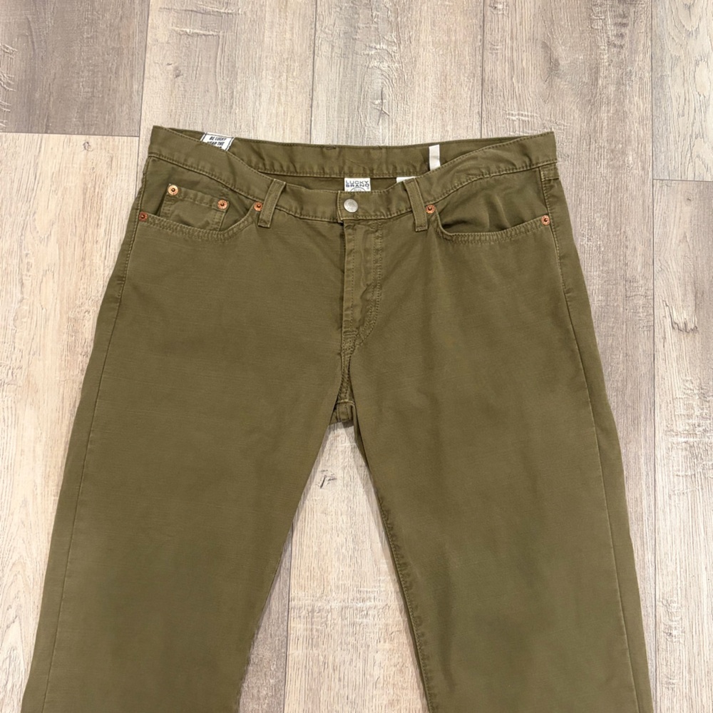 Lucky Brand Olive Straight Leg Jeans Size 10 Long Mid Rise 30 - Picture 6 of 11